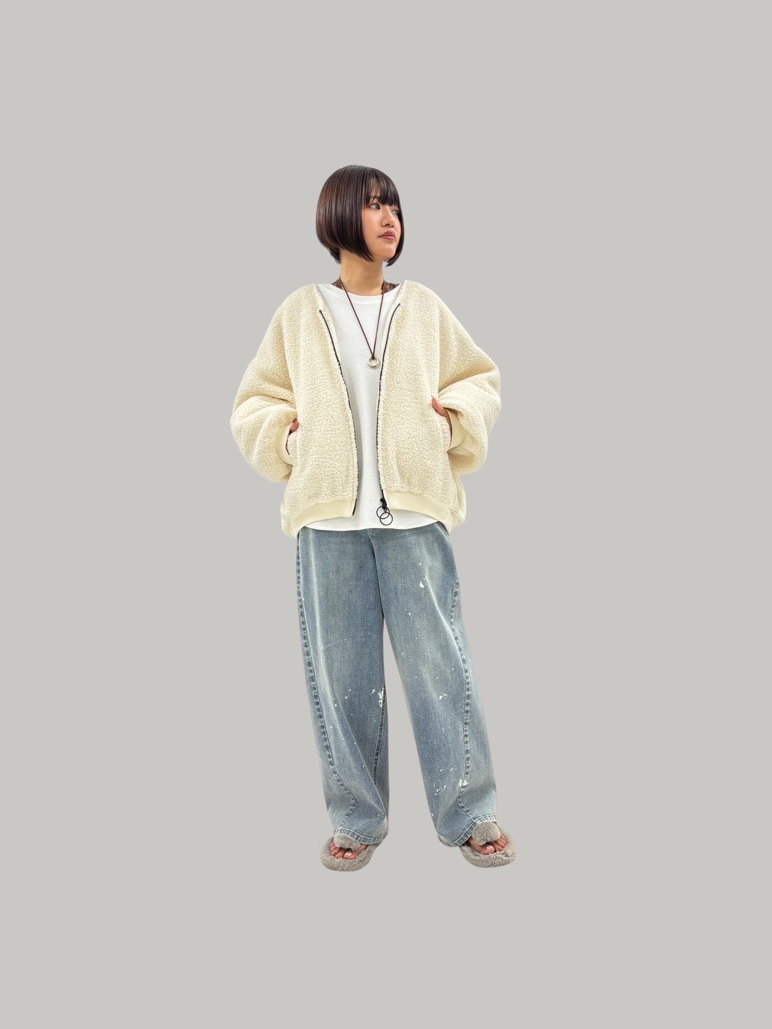 【予約商品】ayane プレーディングリブ生地クルーネックロンT