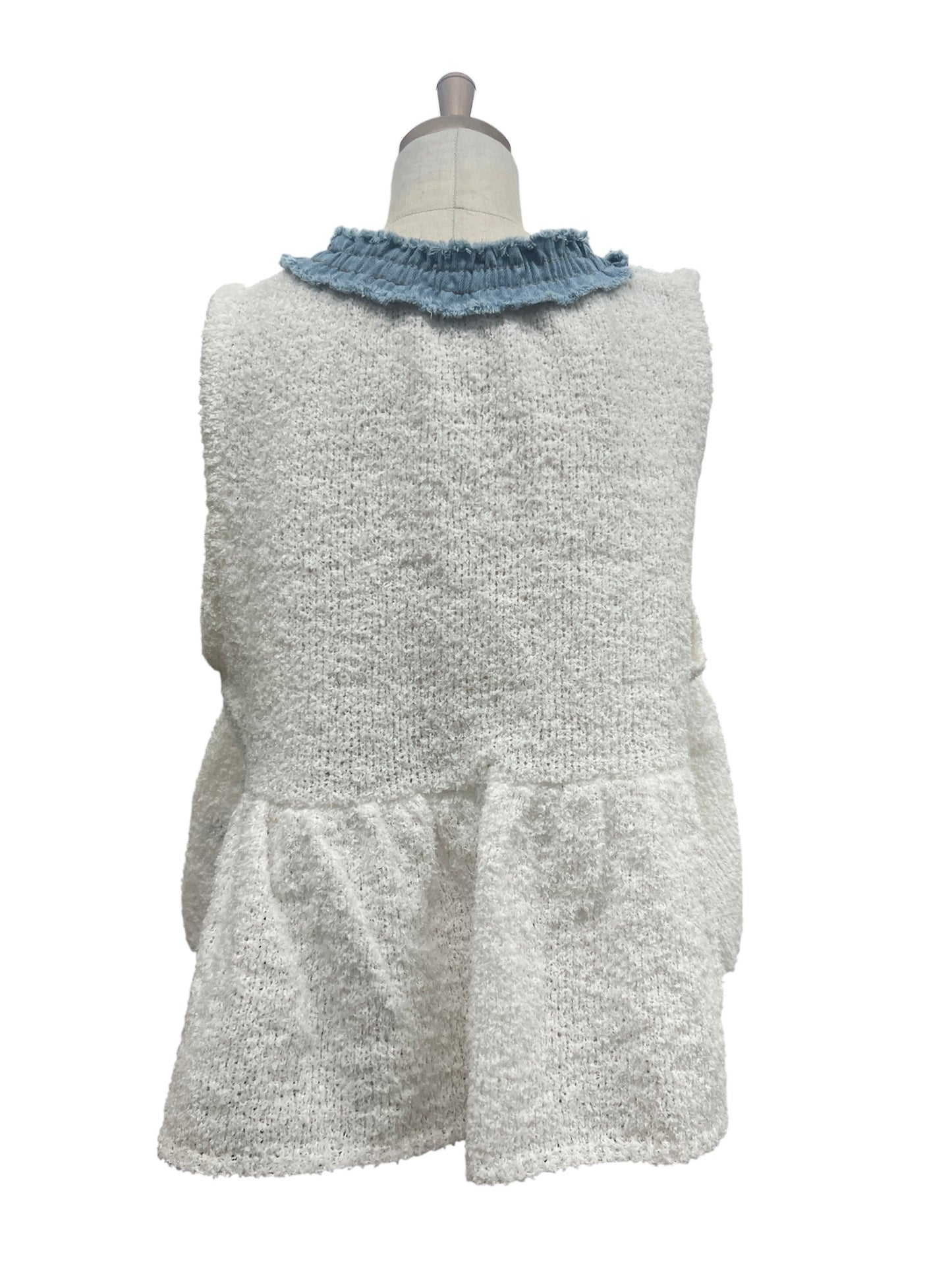 ATELIER SIX 7G フリンジヤーン+デニムベスト