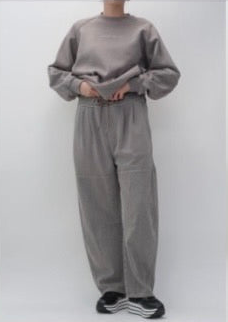 【予約商品11月中旬】 33℃ 裏起毛タックピグメントカーブワイドpt