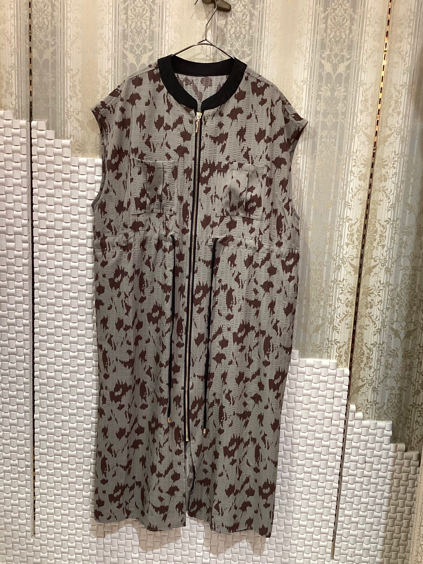 ◯レオパードロングZIPジレ