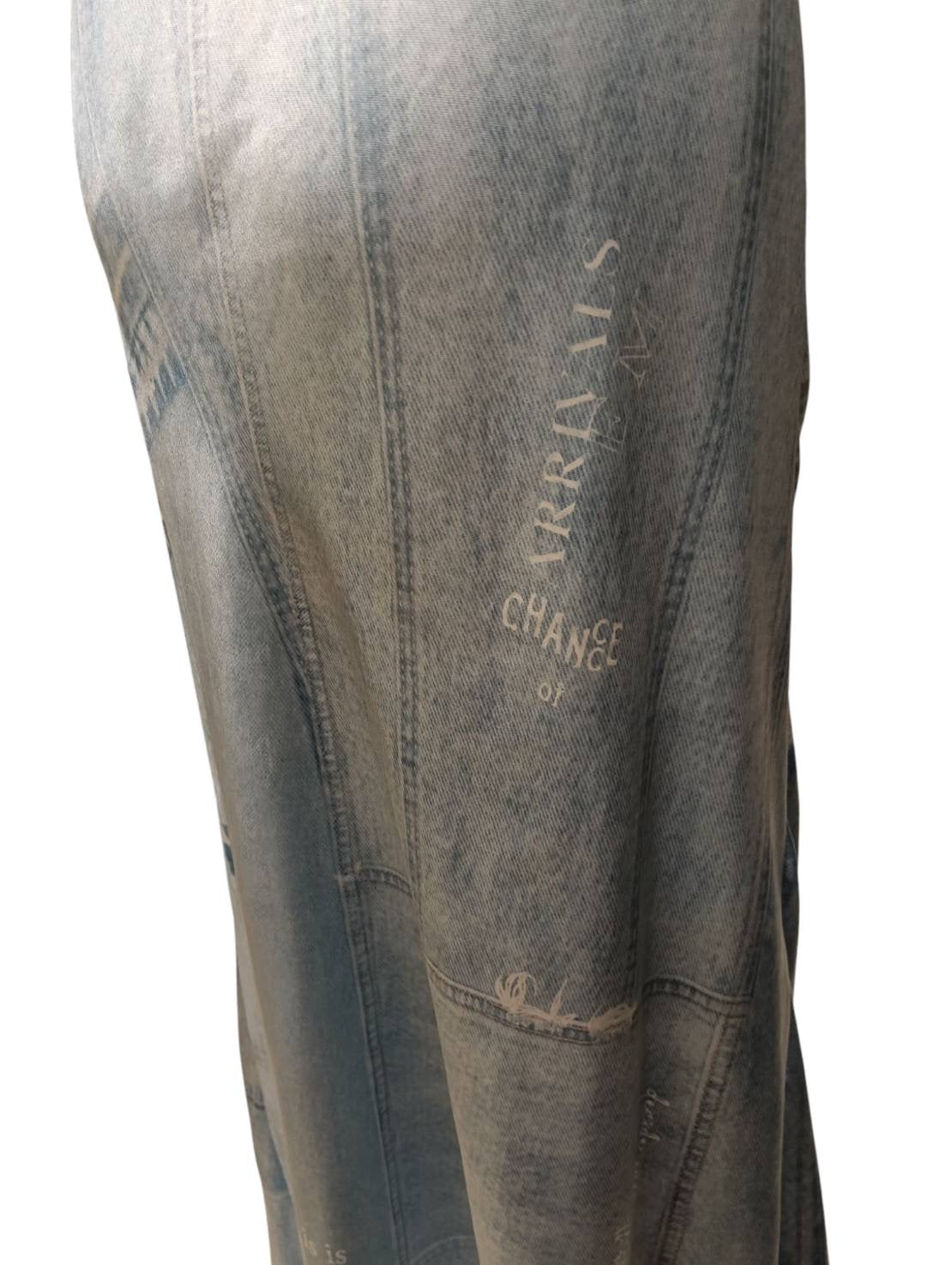 ◎パッチワークデニムPTバイヤスSK