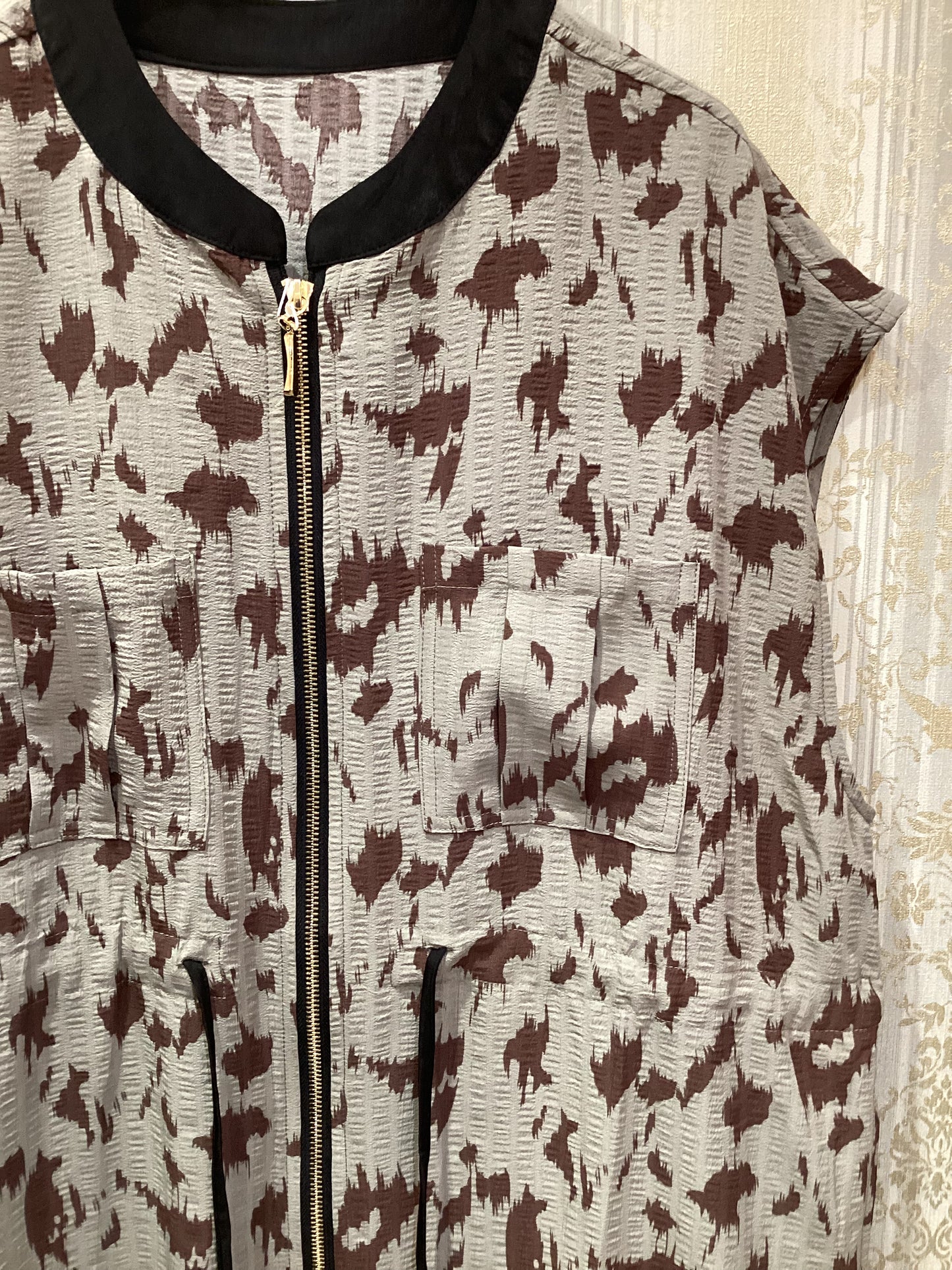 ◯レオパードロングZIPジレ