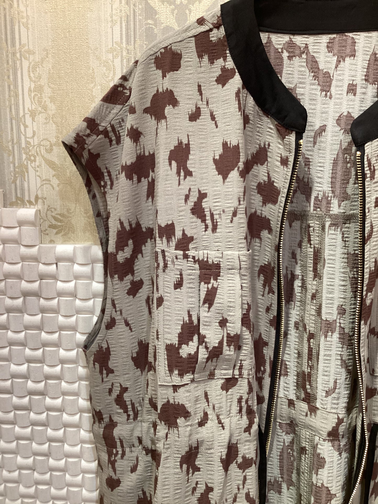 ◯レオパードロングZIPジレ