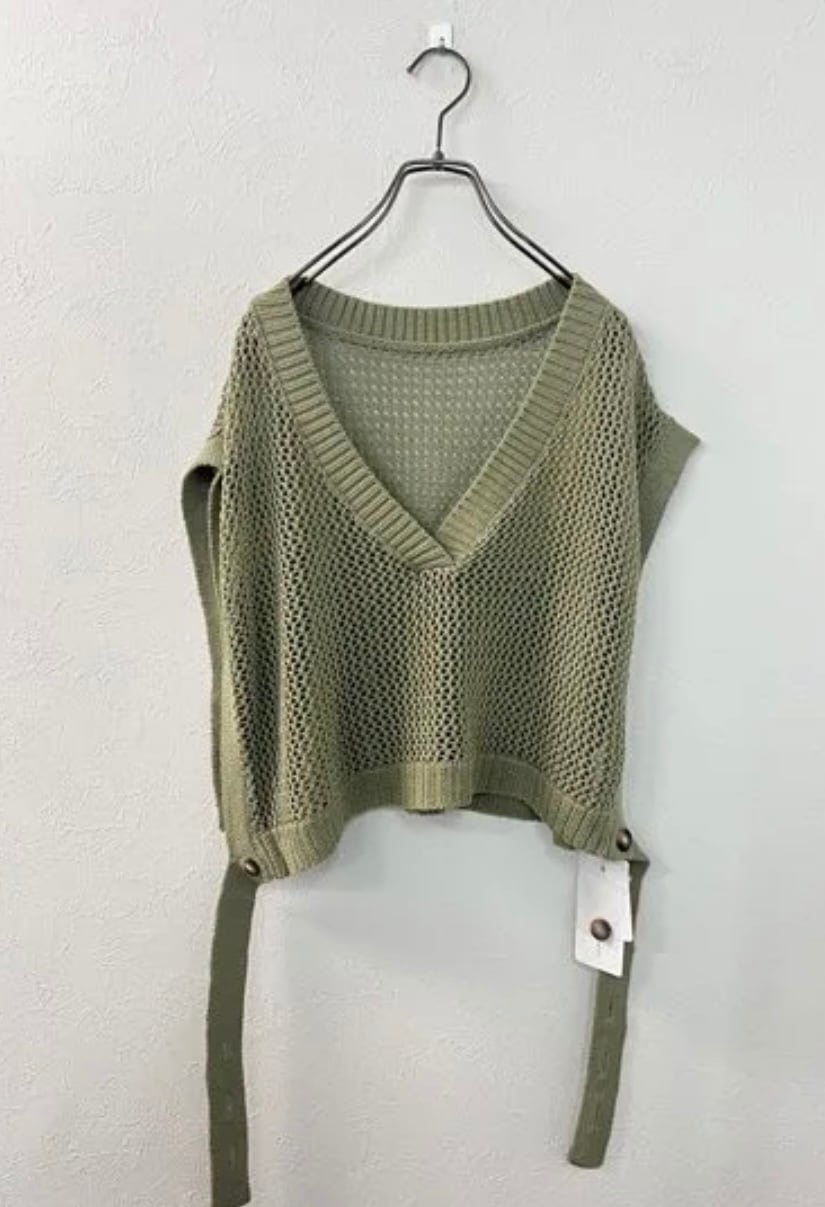 メッシュニット ショートベスト
