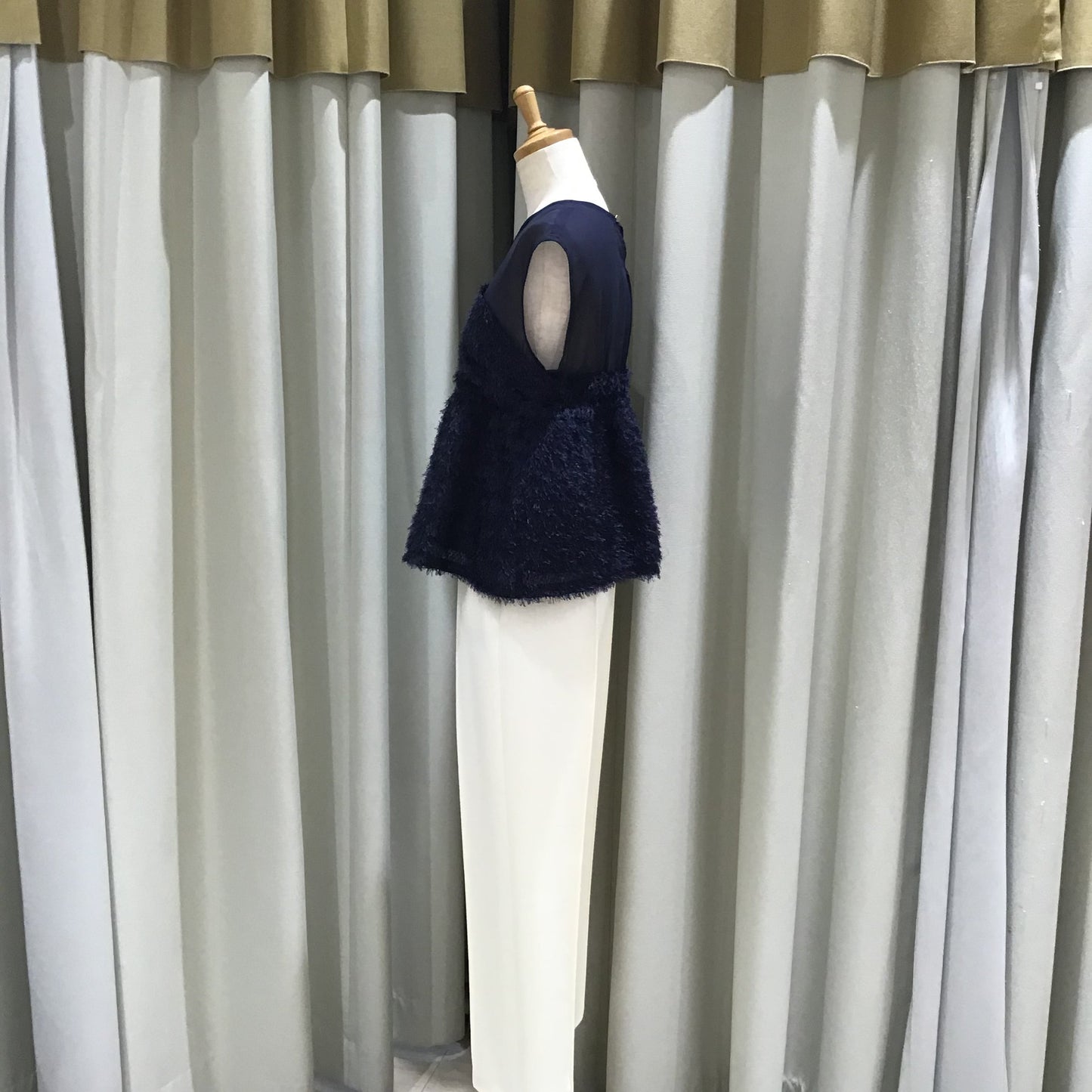 ◎DOLLUPOOPS フリンジジャガードビスチェレイヤードtops