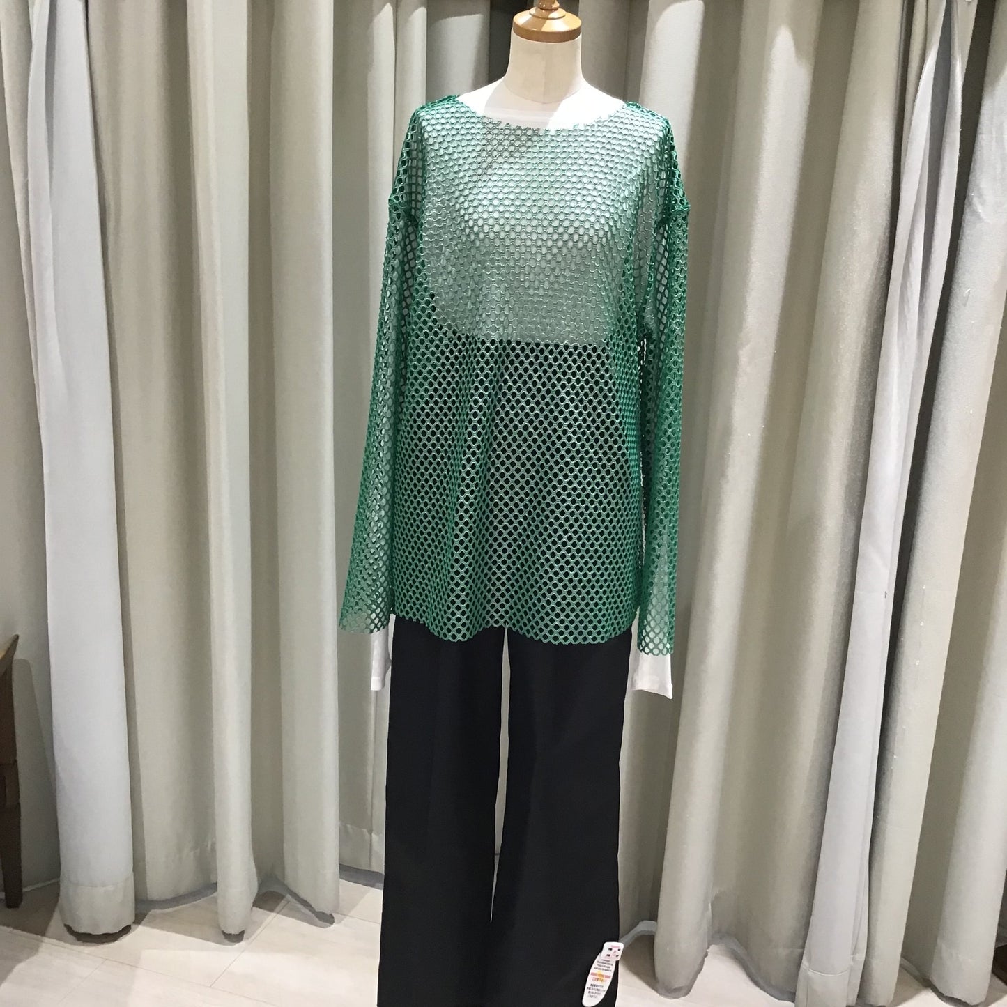 ◎jouetie メタリックメッシュトップス