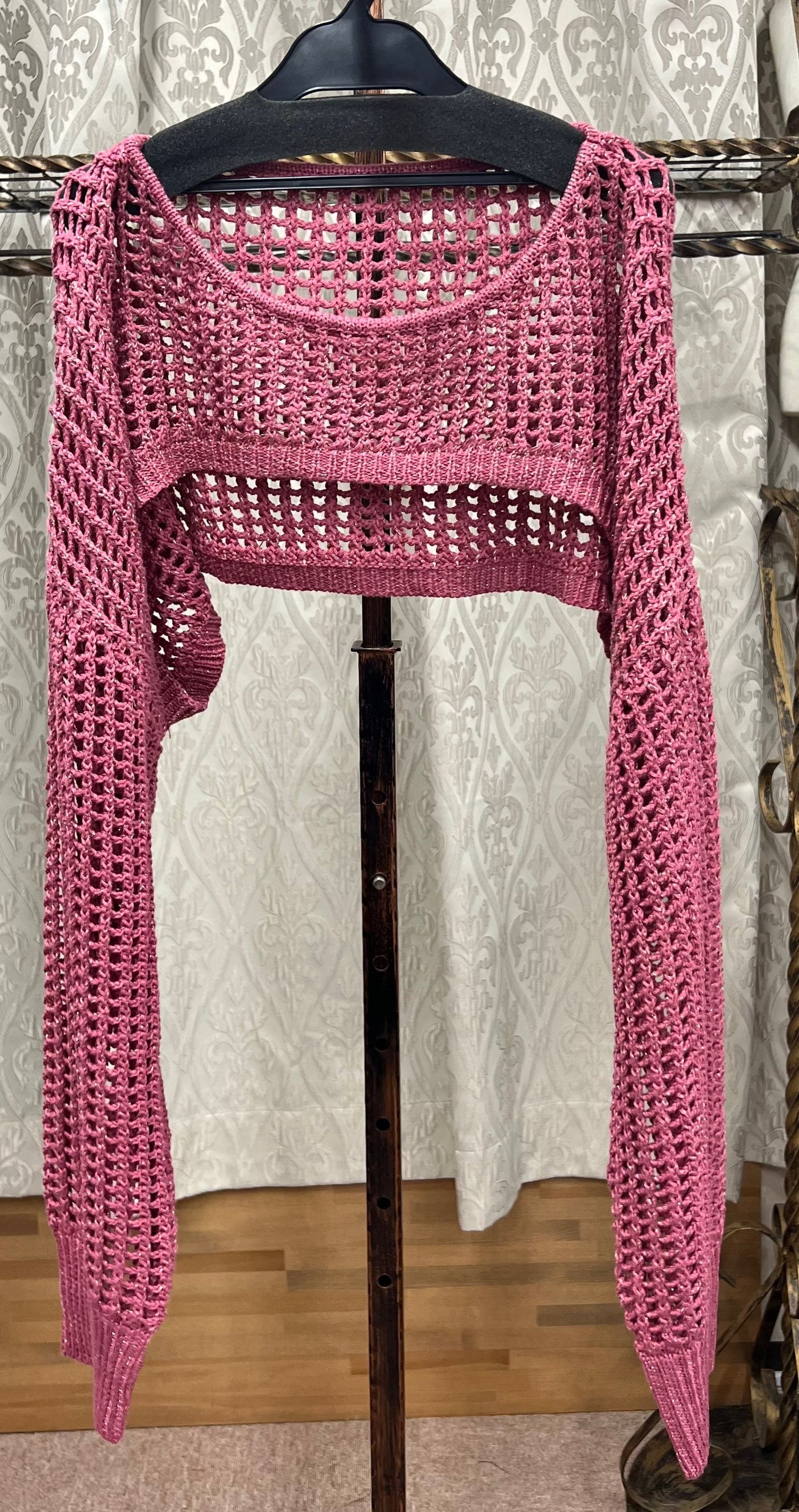 ラメ入りメッシュ編みスーパーショートPO
