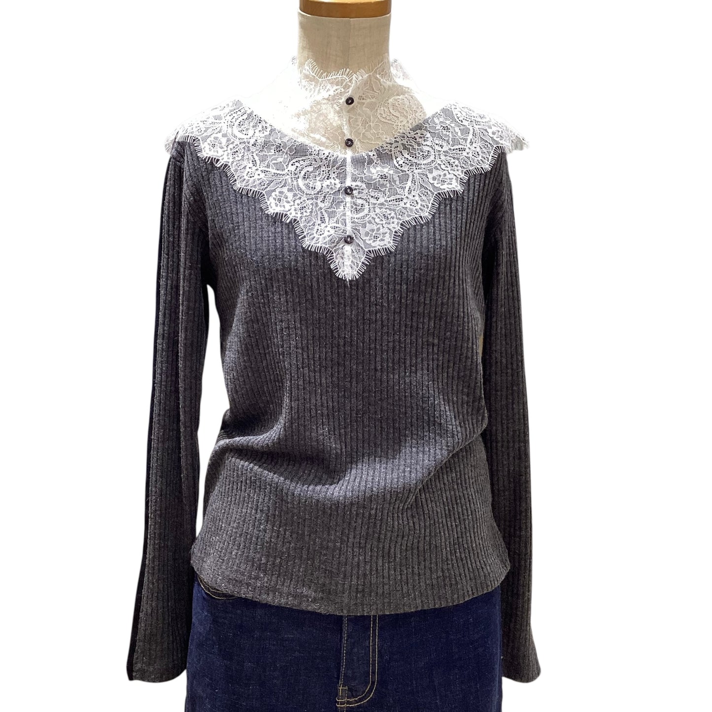 ◎Eimee Law レースカラーリブカットソー