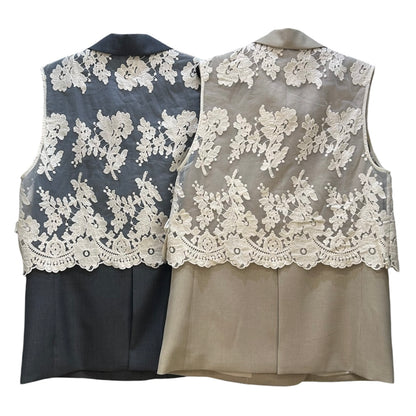 ◎Eimee Law レースレイヤードWボタンジレ