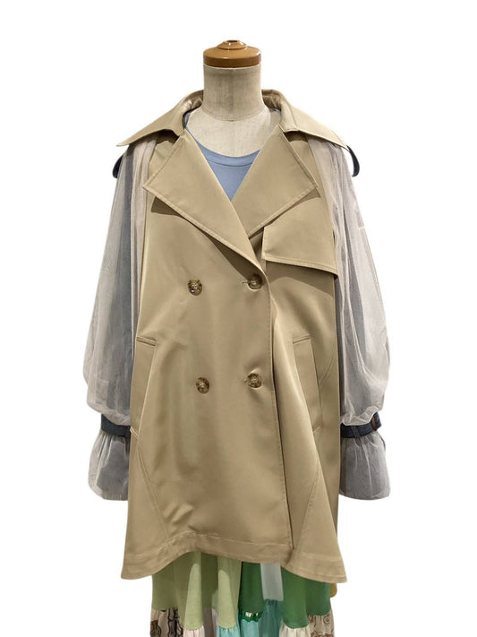 ◎袖チュールトレンチ