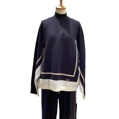 ◎Eimee LawバックロゴJQトリミングタートルニット