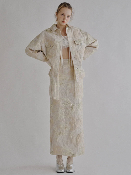 NEVO ジャガードストレートスカート