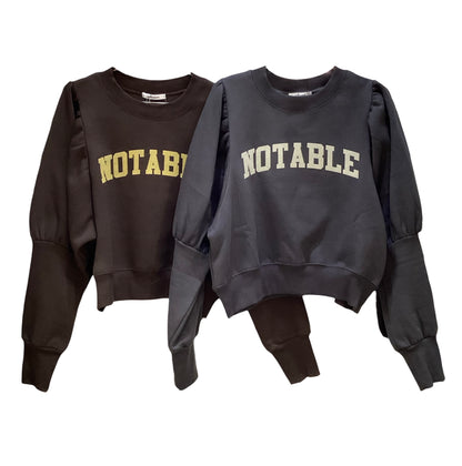 ◎裏起毛ロゴptパフ袖PO