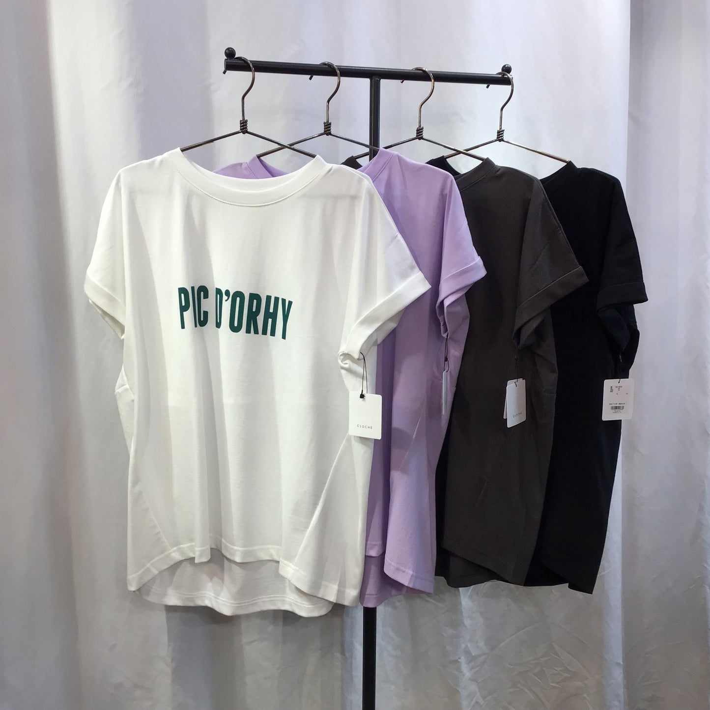 ☆CLOCHE 袖ターンバックロゴT