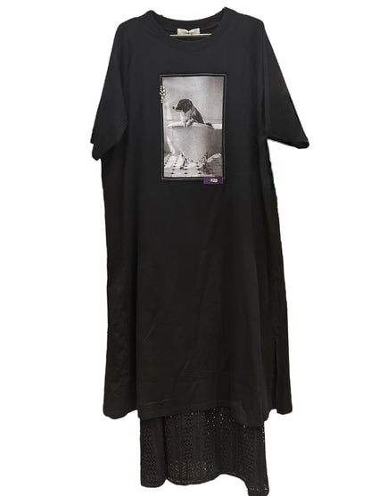 ◎Eimee Law レースインナー付モノクロフォトカットソーOP