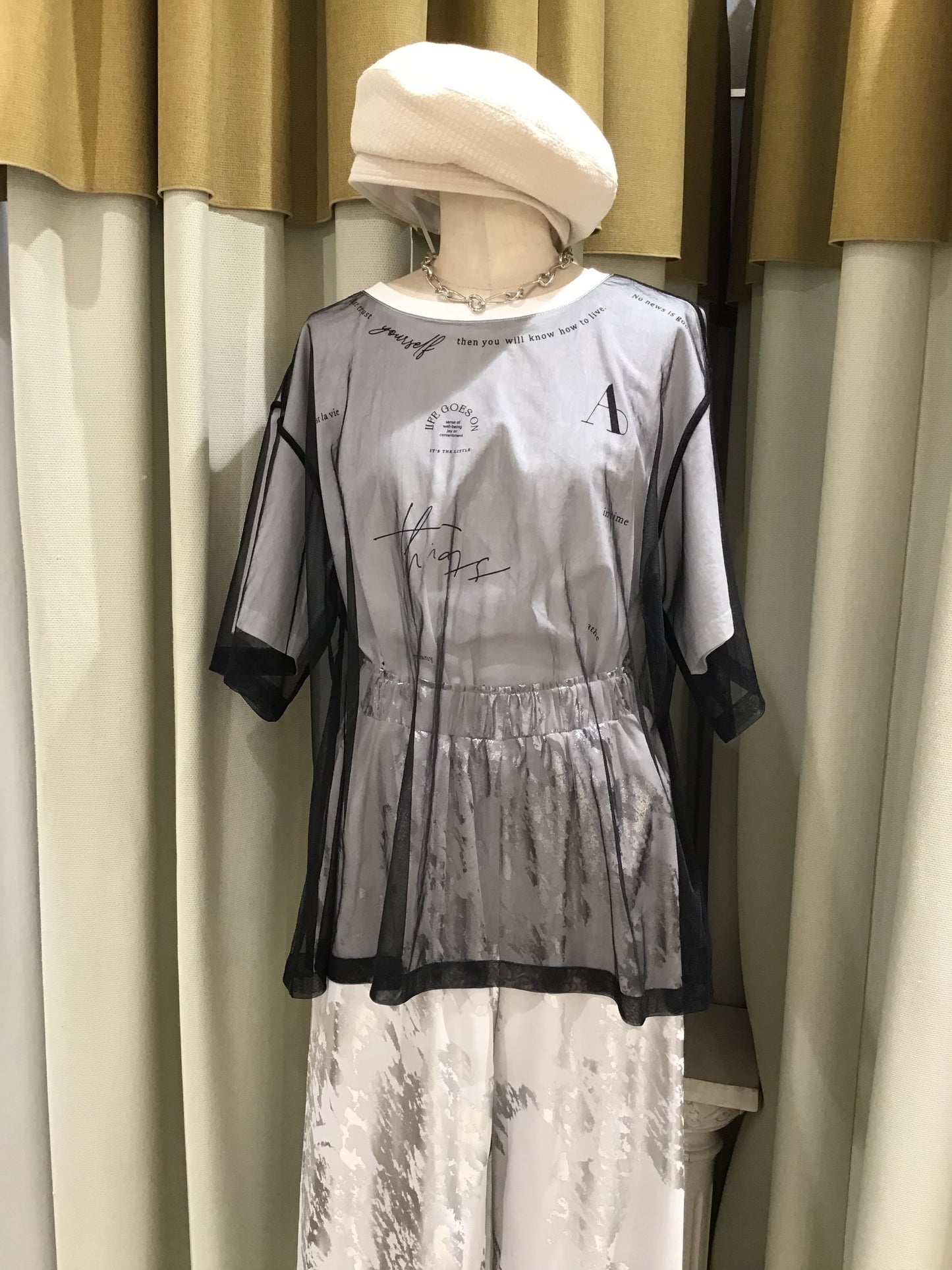 ☆Eimee Law チュールレイヤードランダムロゴTシャツ