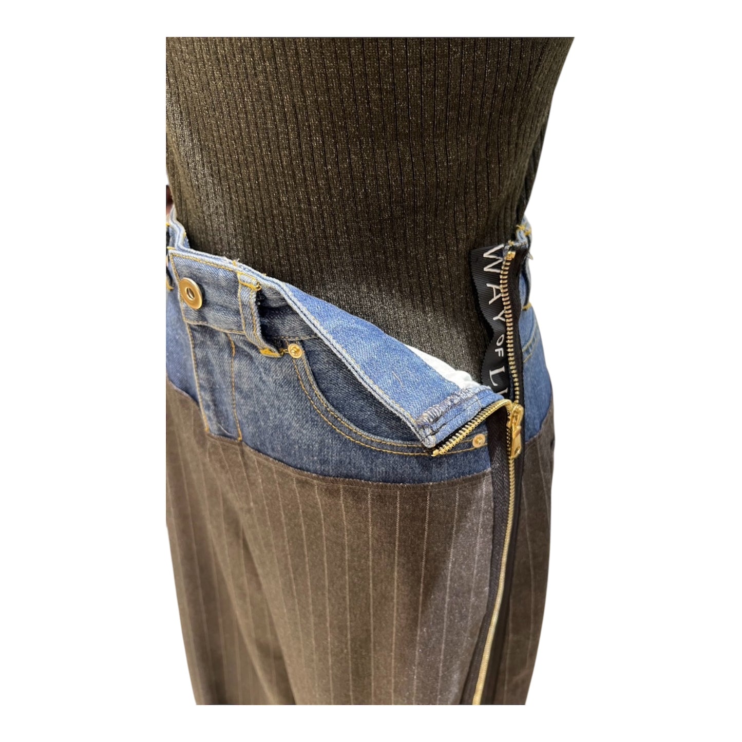 ◎Eimee Lawデニム切替サイドZIPパンツ