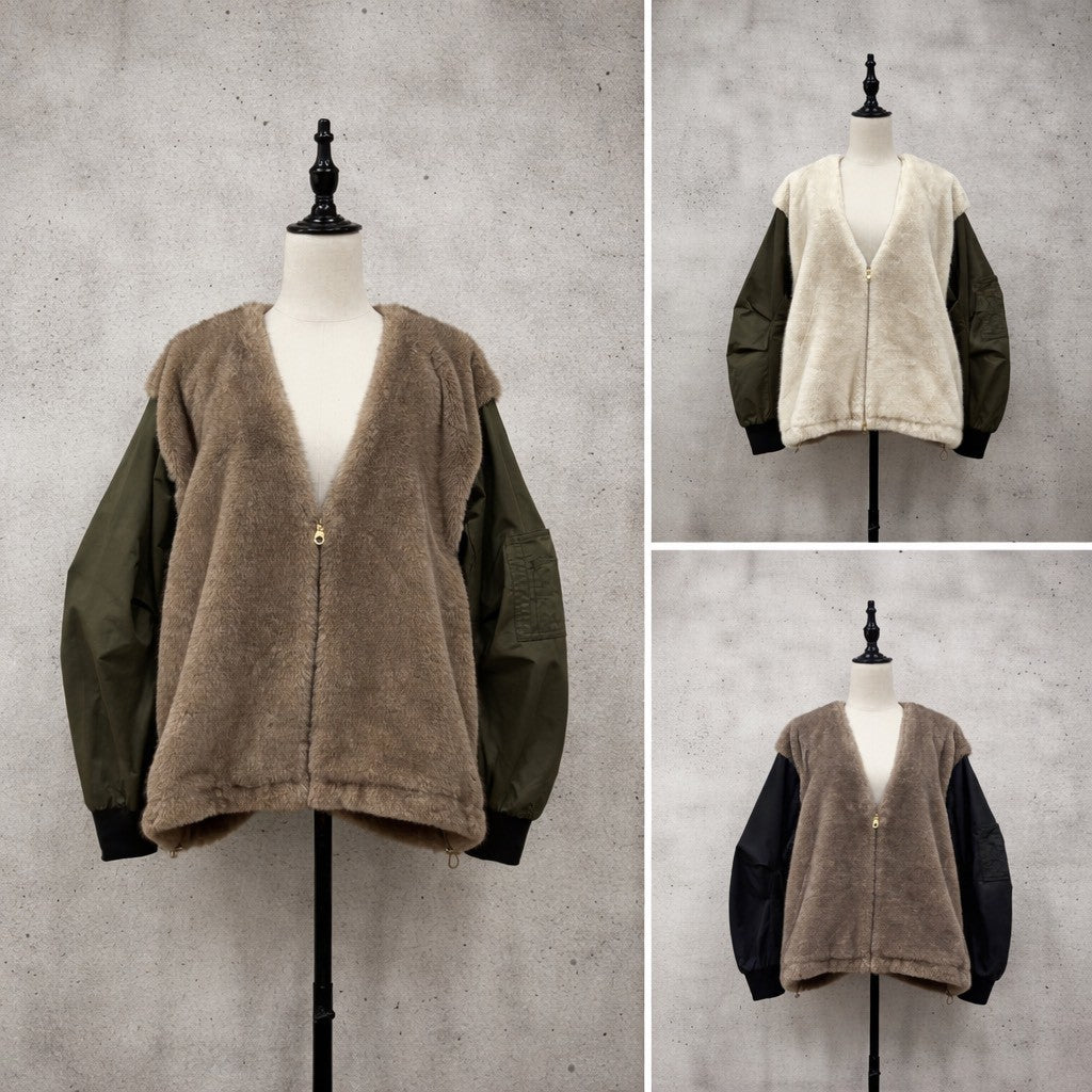 予約☆Siro　エコファードッキングブルゾン【即日決済で次から使える10％還元クーポンもらえます】