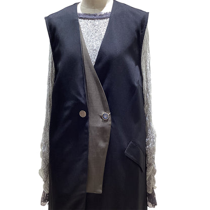 ◎【再入荷】ダブルカラーロングジレ