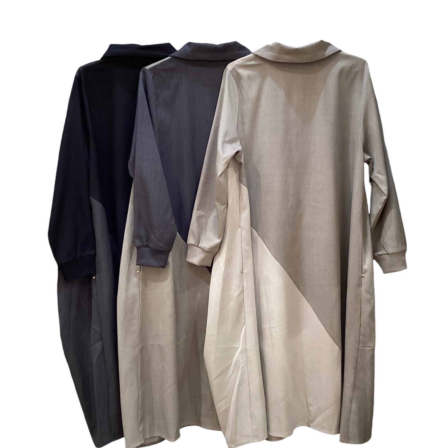 ◎【再入荷】配色切替ロングZIPUP