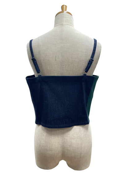 Mia 配色デニムビスチェ