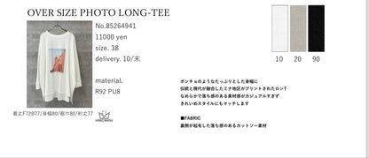☆予約商品 ANNA KERRY ウォームフォトプリントロンT カラー【10月末入荷予定】