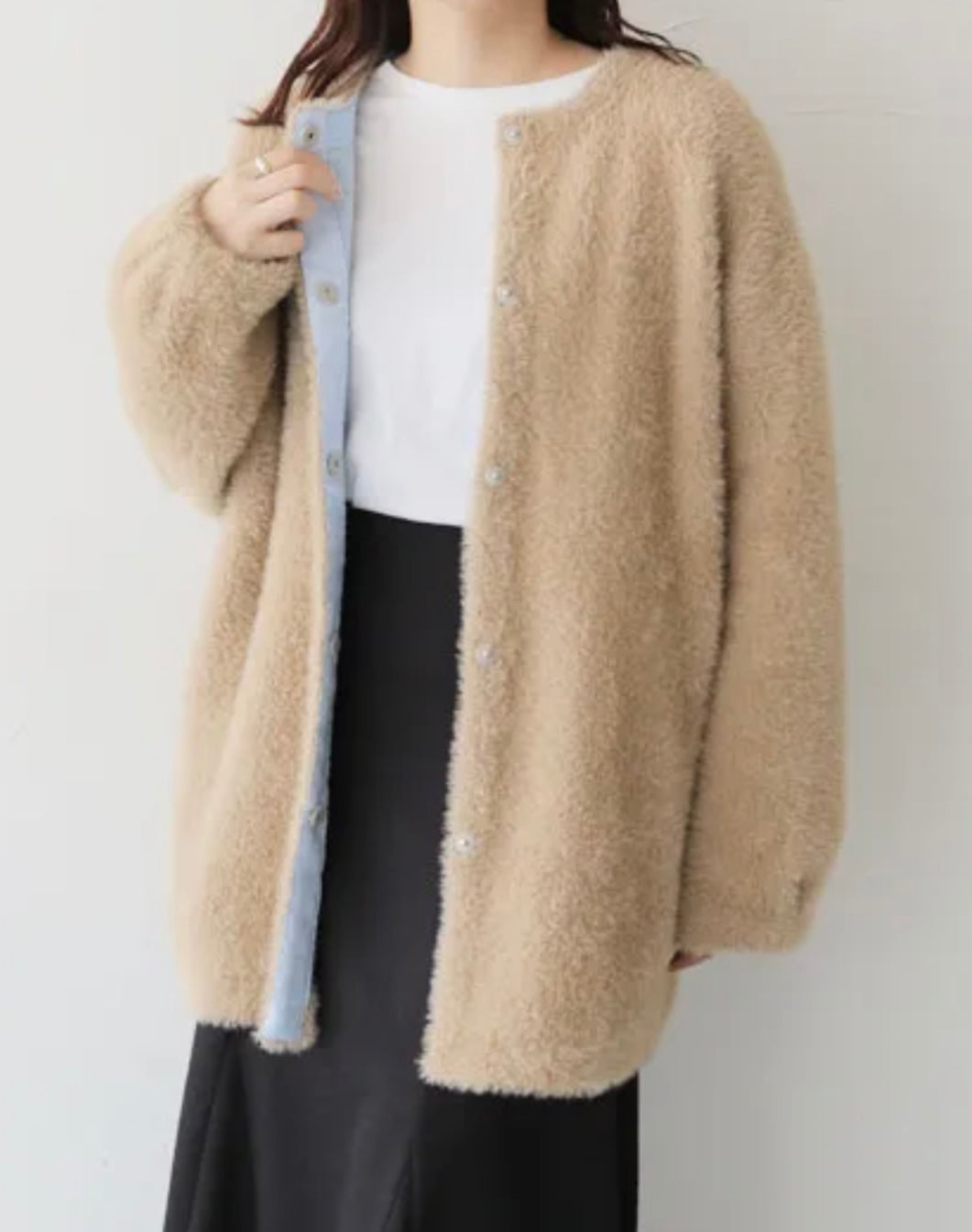 vingtrois ダブルフェイスカーディガン