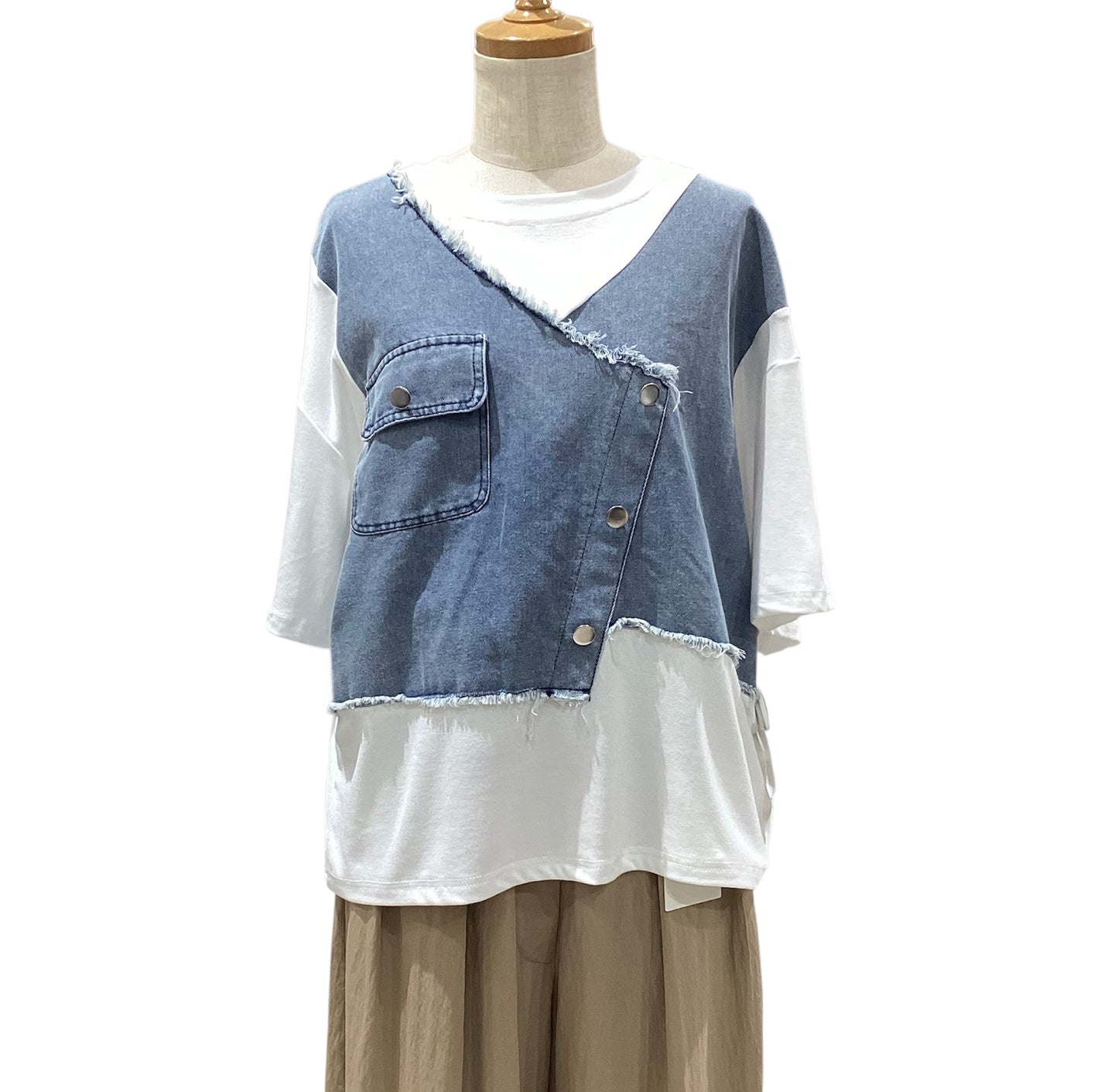 ◎【再々入荷】デニムドッキングボタンPO