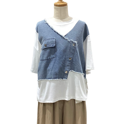 ◎【再々入荷】デニムドッキングボタンPO