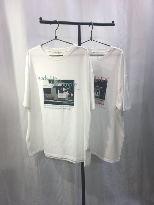 ☆Bab フォトプリントカラーロゴTシャツ