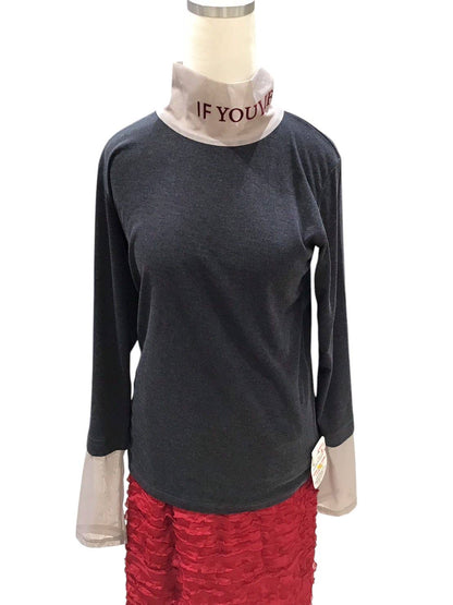 ◎Eimee Law フロッキーテキストハイネックTOPS