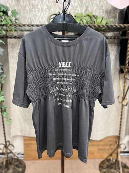 vingtrois シャーリングロゴTシャツ