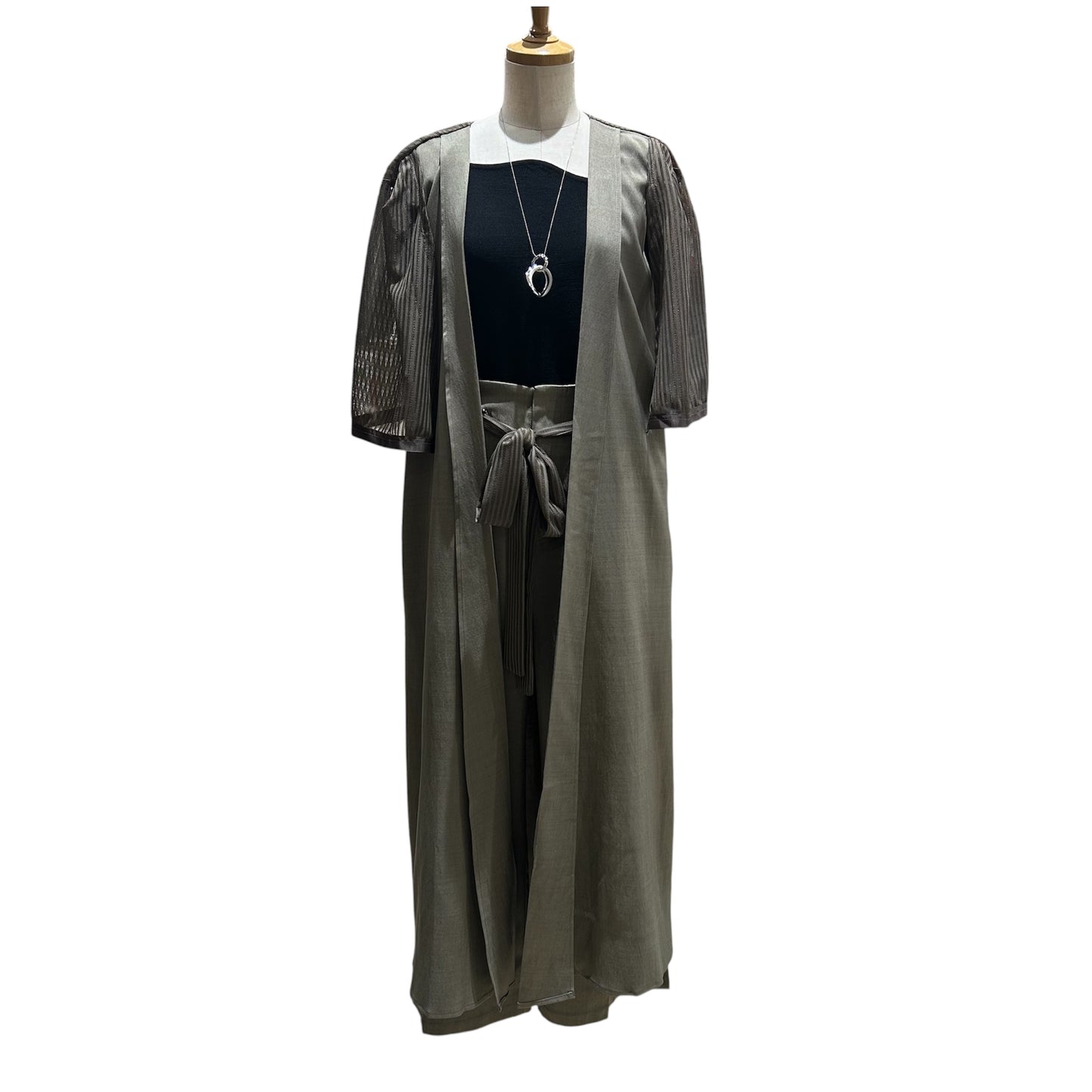 ◎メッシュレイヤードロングジレ