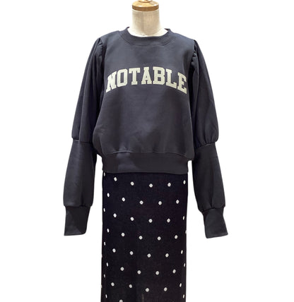 ◎裏起毛ロゴptパフ袖PO