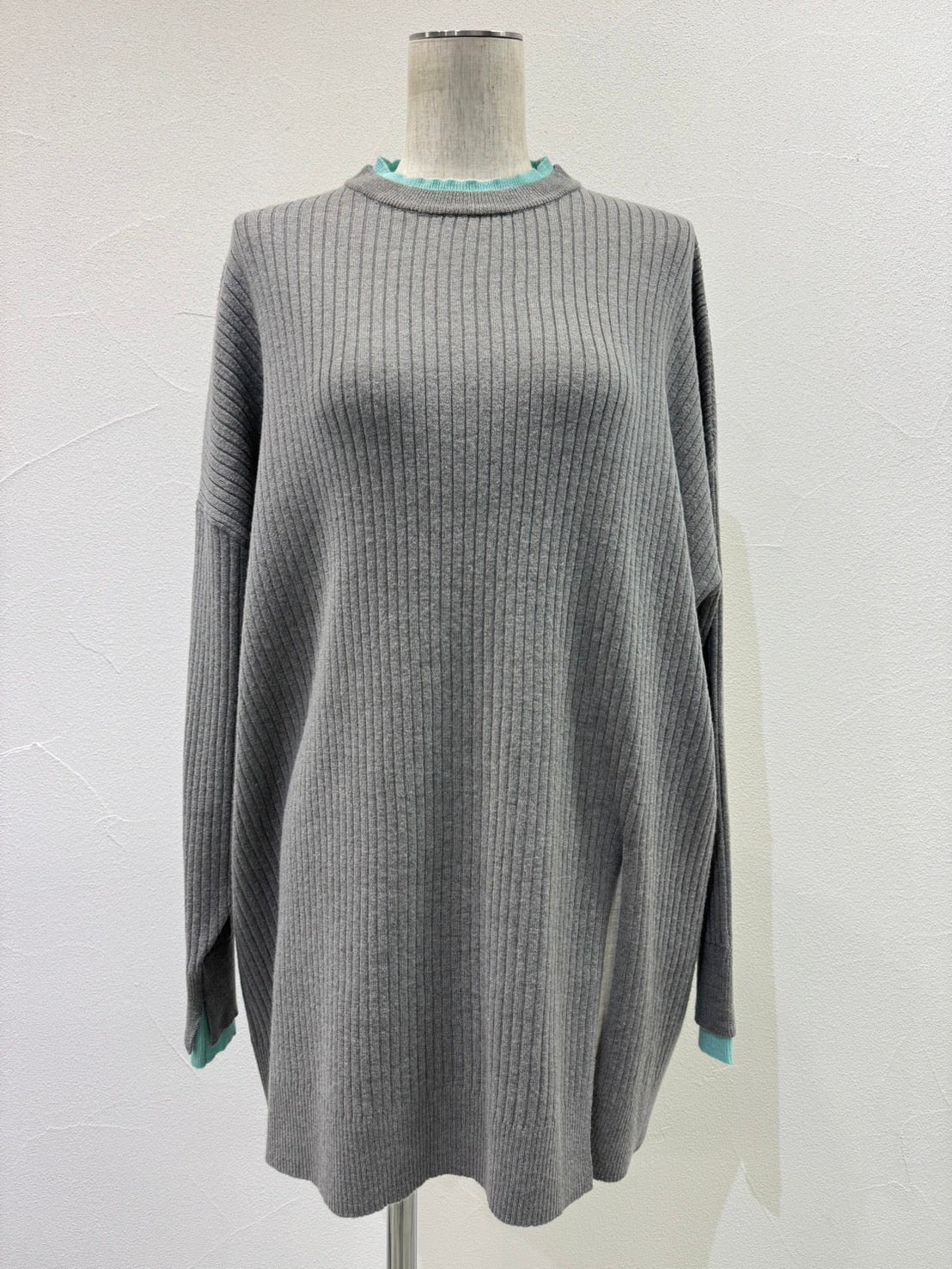 ☆予約CYANアシメスリットレイヤーリブニット【即日決済で次から使える10％還元クーポンもらえます】