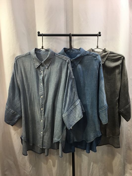 ☆ACUTAシアーデニムビッグカフスドルマンSH