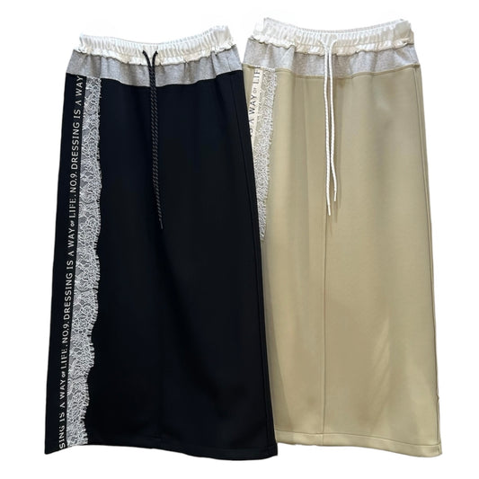 ◎Eimee Law サイドレース&ロゴテープボンディングタイトスカート