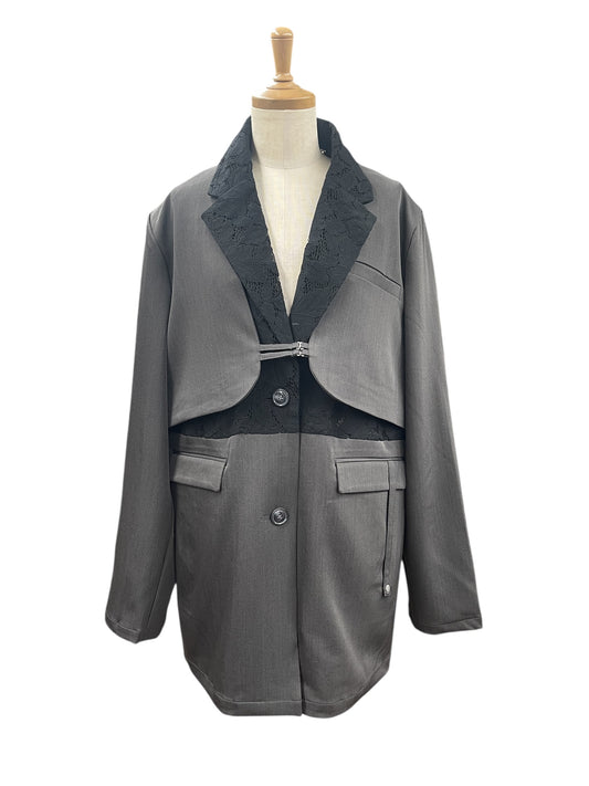 &g’aime レース×ツイル3wayジャケット