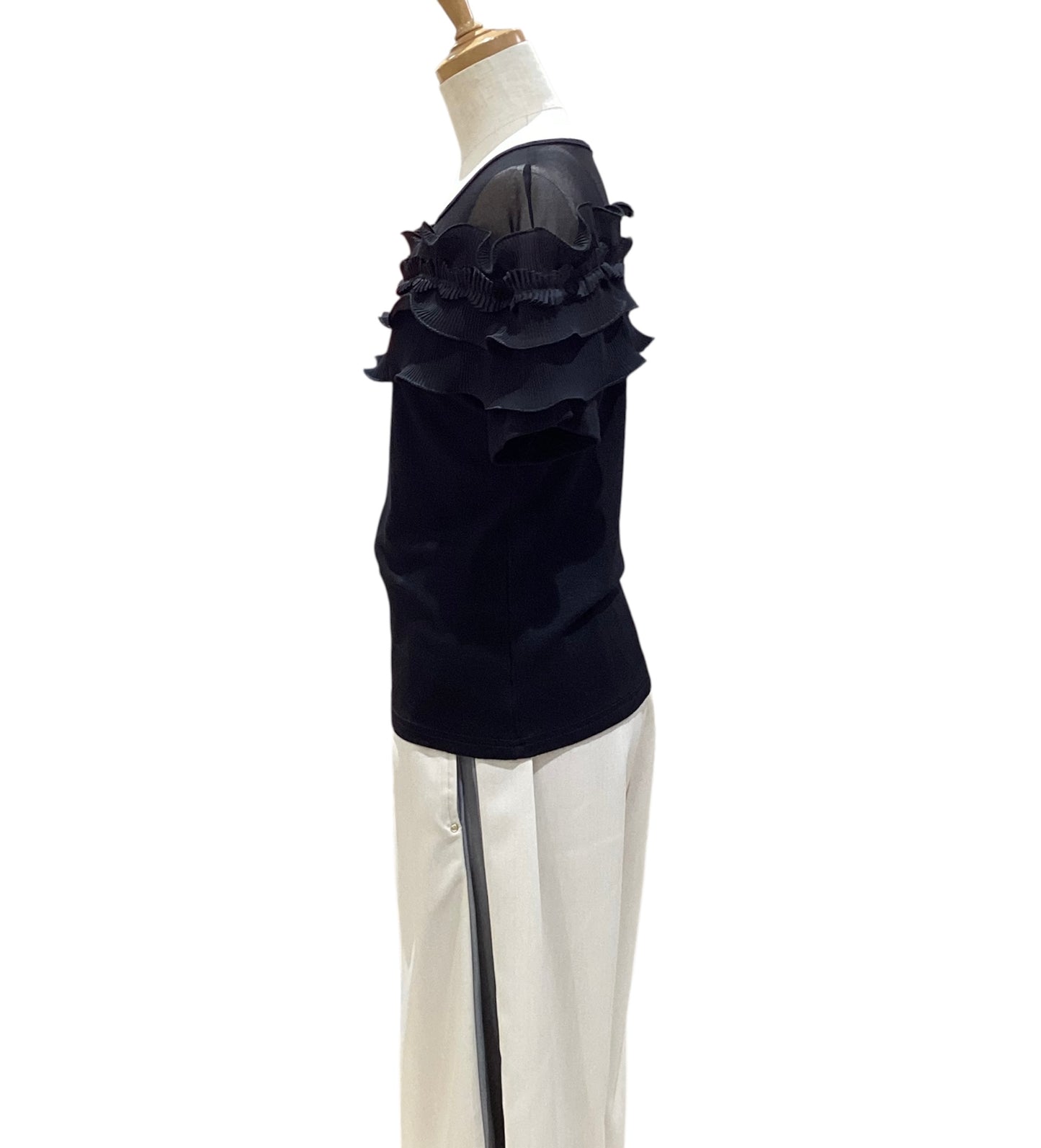 ◎【再入荷】シアーフリル付T
