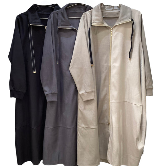 ◎【再入荷】配色切替ロングZIPUP