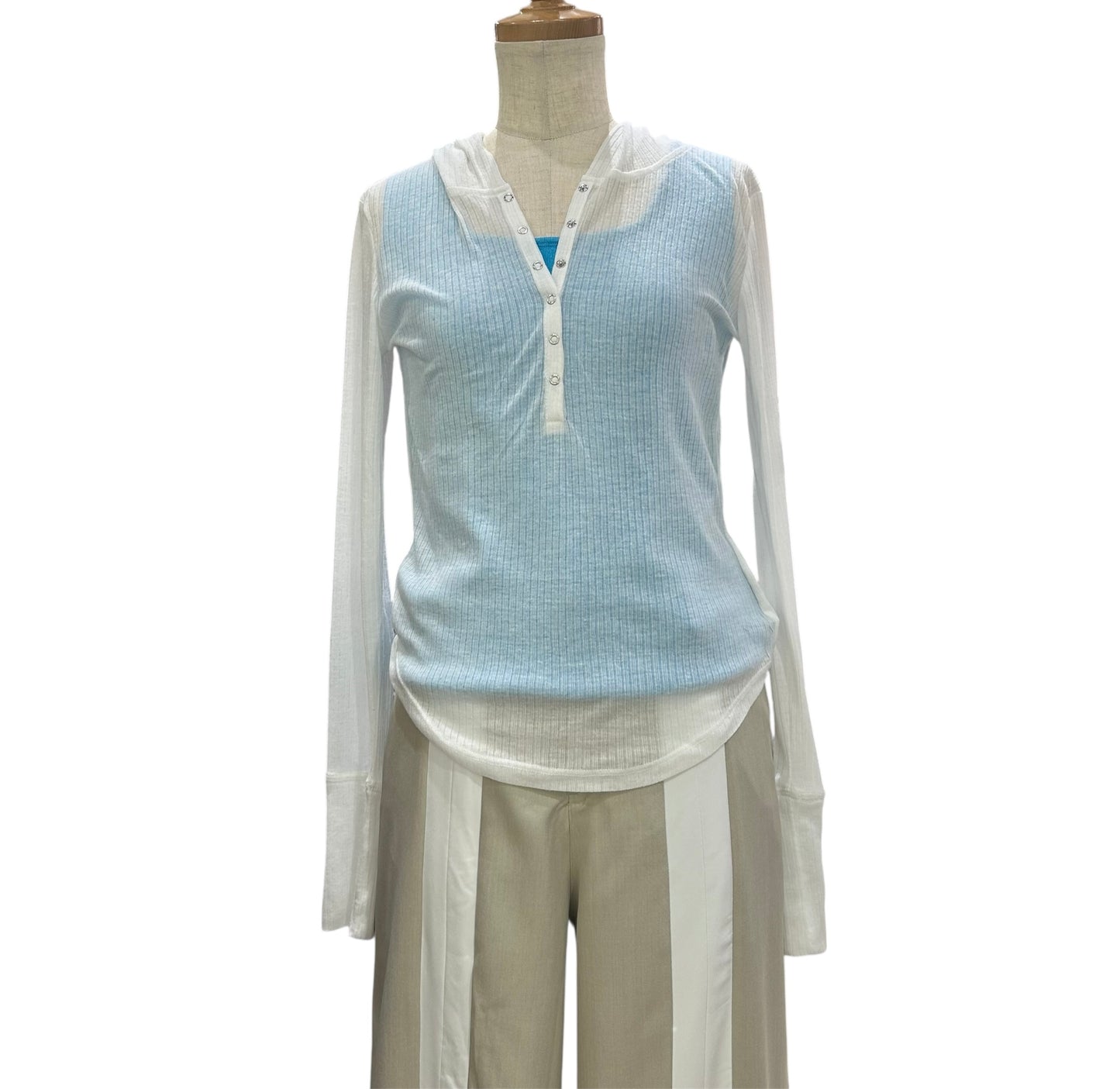 ◎無地シアーフーディーロンT