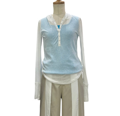 ◎無地シアーフーディーロンT