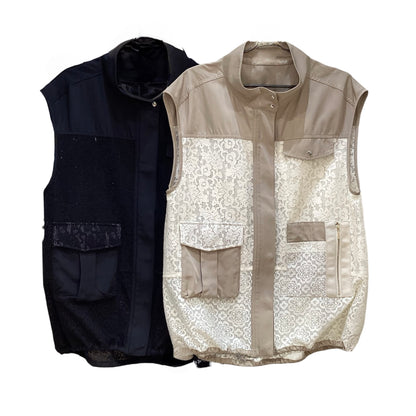 ◎Eimee Law メッシュレーススタンドカラージレ