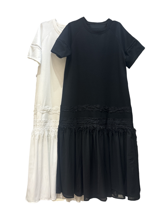 ◎裾シアー刺繍ワンピース