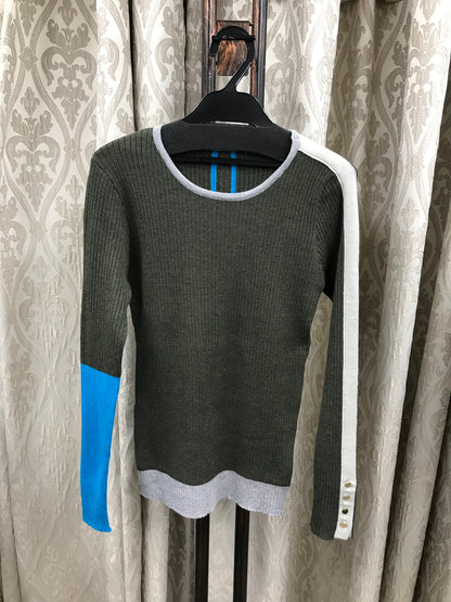 ブロック配色リブニット