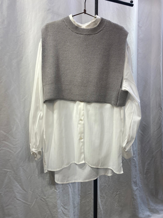 SALE☆CLOCHEベスト付きブラウス