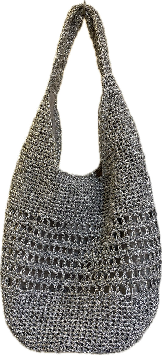 ☆メタリック柄編みバッグ