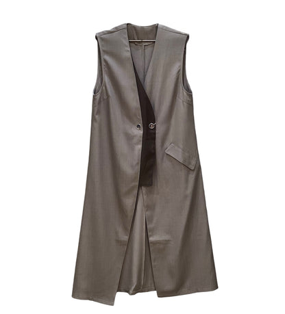 ◎【再入荷】ダブルカラーロングジレ