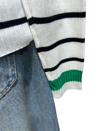 ◎袖ラインベーシックリブニット