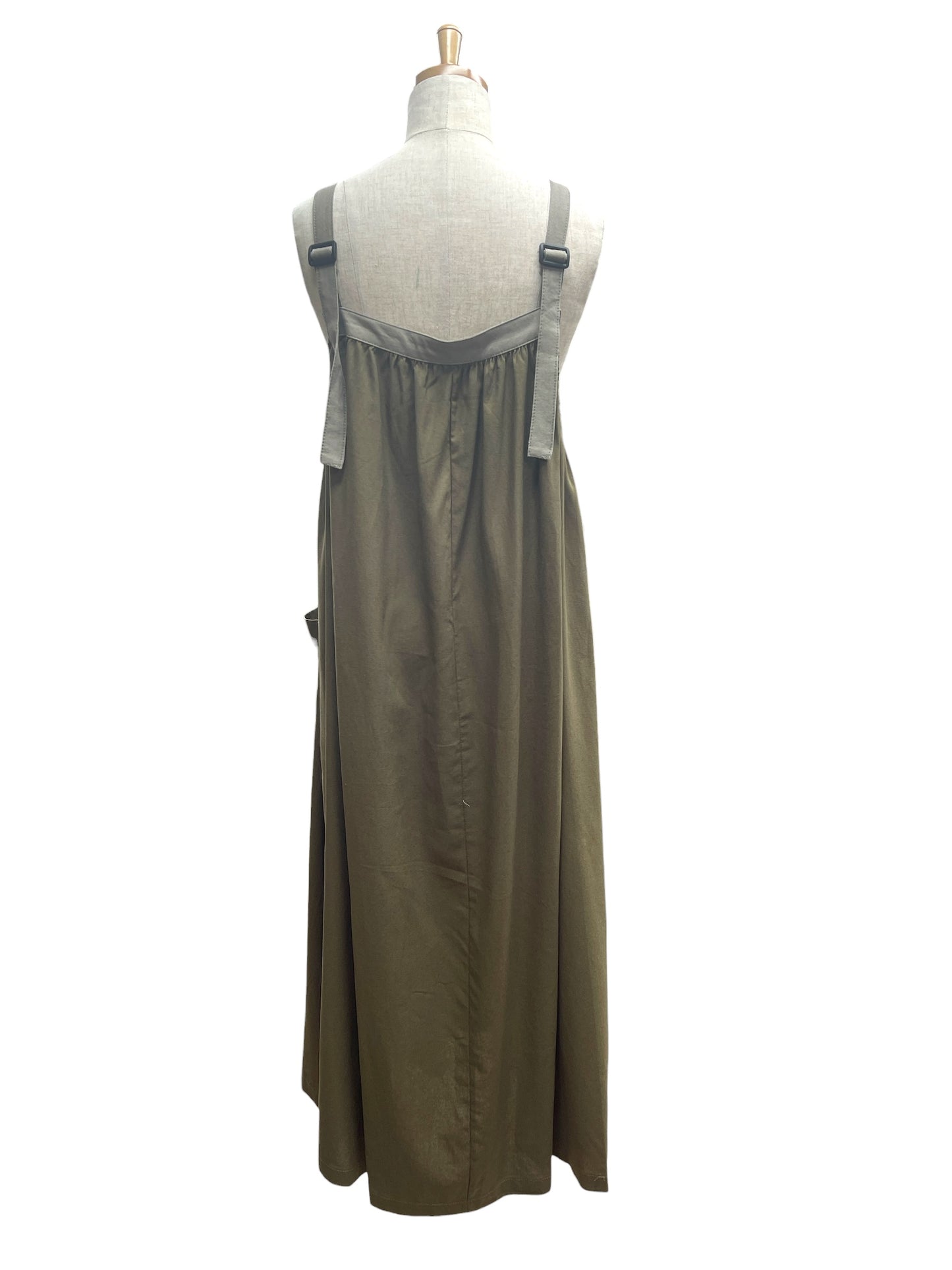 A.N.L レーヨン麻フロント釦ジャンスカ